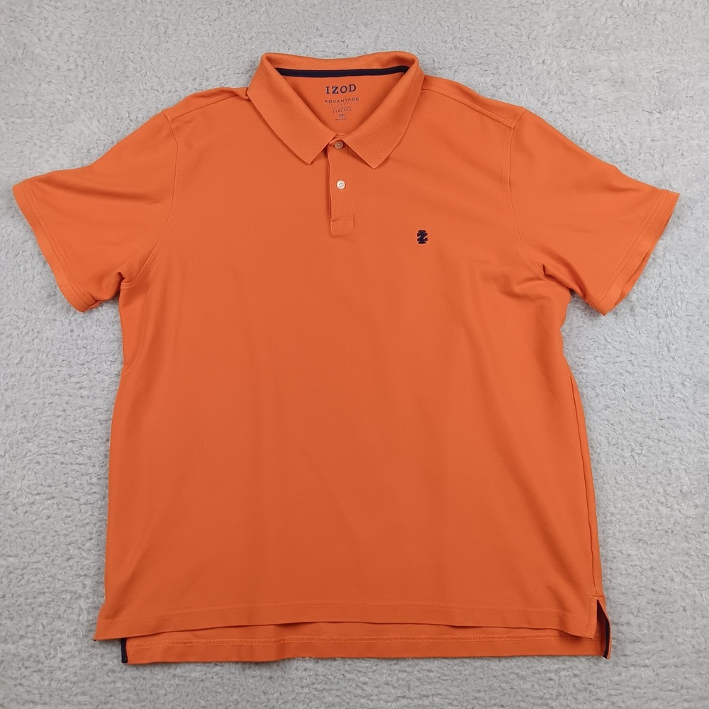 Izod Polo Advantage Performance Mens XXL Orange Natural Stretch 45GK300